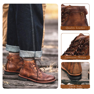 Mark | Classic retro leather boots for men